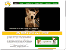 Tablet Screenshot of newbeginningsanimalrescue.net